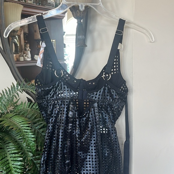 Brand New Escante Black Bondage Lingerie Thong Panty Collar Tight Cut Out - Picture 9 of 15